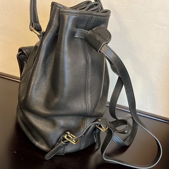 Coach 9992 Handle Backpack true vintage, black leather, gold tone hardware,13x11 main image 15